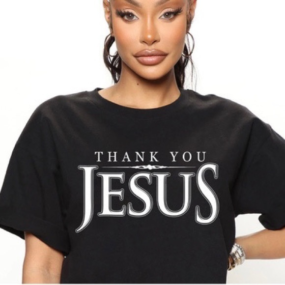 NWT Women’s Graphic Design Thank You Jesus Short-Sleeved T-shirt Size XXL - Picture 1 of 10